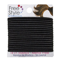 FreeStyle Black Metal Free Elastic Ponytails - Pack of 18