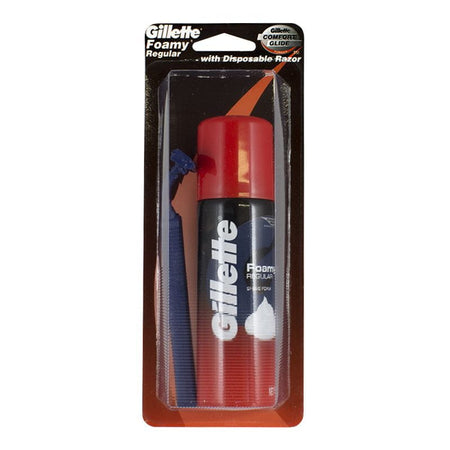 Gillette Foamy Shave Cream & Razor - 2 oz. Carded - All Travel Sizes