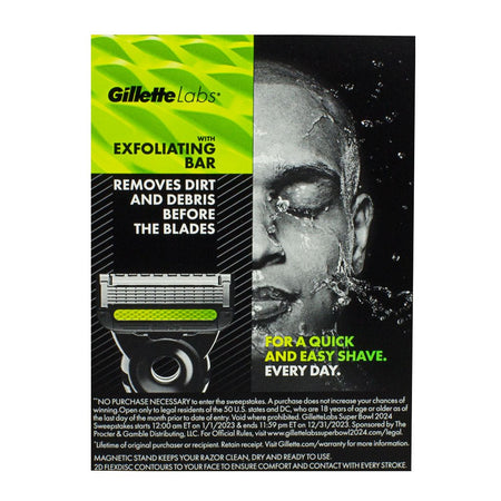 GilletteLabs Razor, 1 Handle and Blade Refill + 1 Premium Magnetic Stand - All Travel Sizes