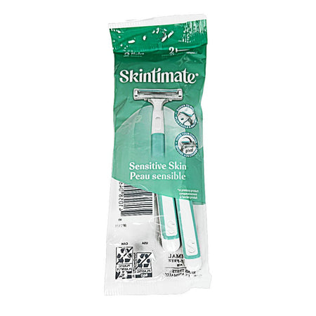 Schick Skintimate Slim Twin Sensitive Razor for Women - Pack of 2 - All Travel Sizes