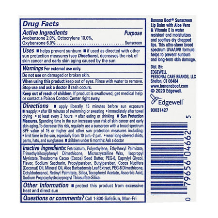 Banana Boat Sunscreen SPF 45 Lip Balm With Aloe - 0.15 oz. - All Travel Sizes