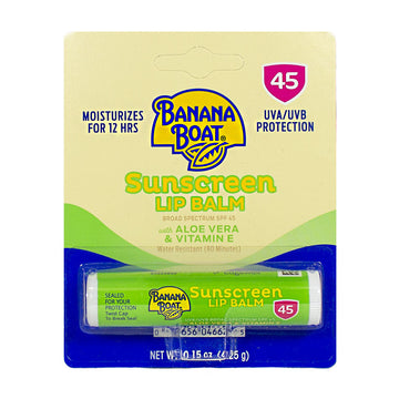 Banana Boat Sunscreen SPF 45 Lip Balm With Aloe - 0.15 oz.