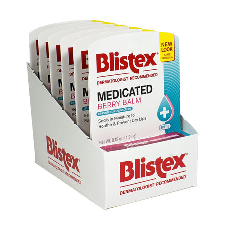 Blistex Medicated Berry Lip Balm SPF 15 - 0.15 oz. Tube - All Travel Sizes