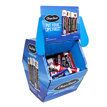 Chapstick Fishbowl Display - Bucket of 72 lip balm sticks