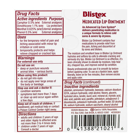 Blistex Medicated Ointment - 0.21 oz. - All Travel Sizes
