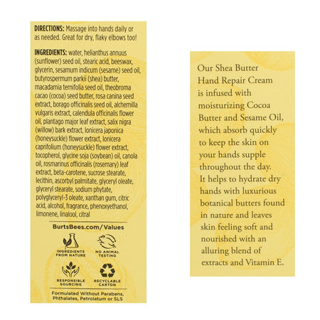 Burt's Bees Shea Butter Hand Repair Cream - 3.2 oz - All Travel Sizes