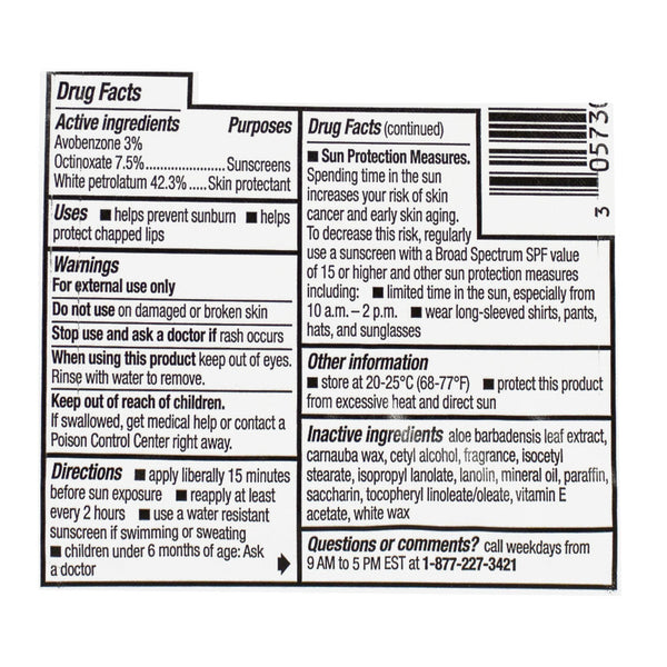 ChapStick Moisturizer SPF 15 Lip Balm - 0.15 oz. Stick