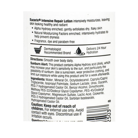 Eucerin Intensive Repair Very Dry Skin Lotion - 3 oz. - All Travel Sizes