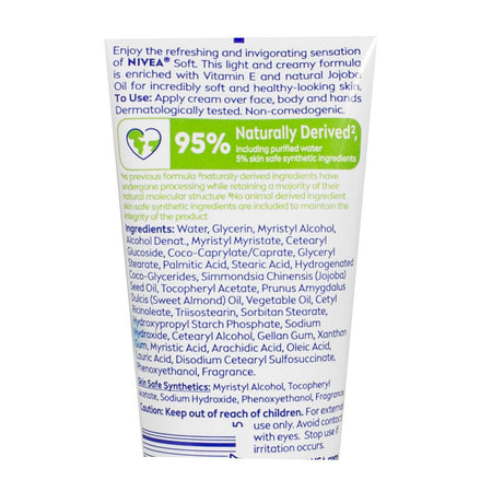 Nivea Soft Face, Body, Hands, Moisturizing Cream - 2.6 oz. - All Travel Sizes