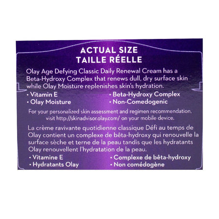 Olay Age Defying Daily Renewal Cream - 2.0 oz. jar - All Travel Sizes