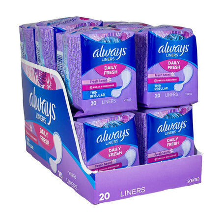 Always Thin Active Scented Liners - Pack of 20 - All Travel Sizes