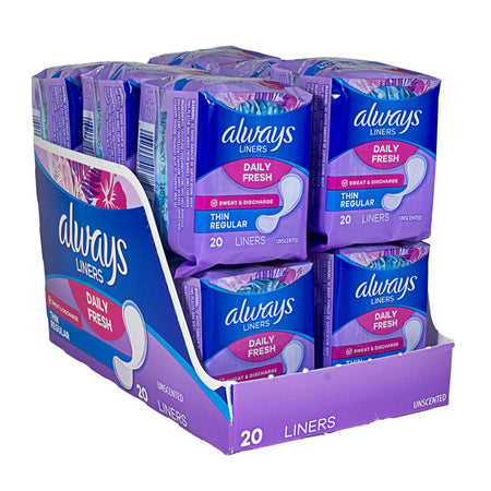 Always Thin Liners - Pack of 20 - All Travel Sizes