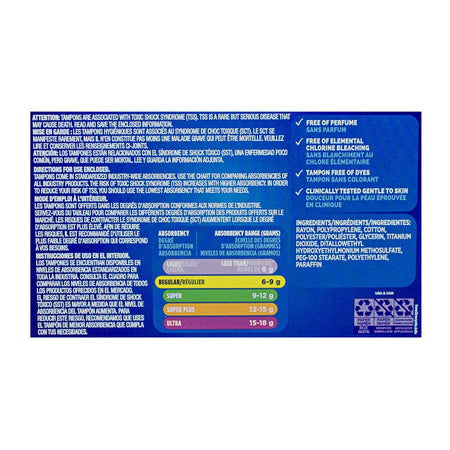 Tampax Regular Biodegradable Tampons - Box of 10 - All Travel Sizes