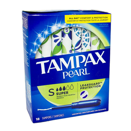 Tampax Pearl Tampons Super Unscented - 18 ct. - All Travel Sizes
