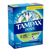 Tampax Pearl Tampons Super Unscented - 18 ct.