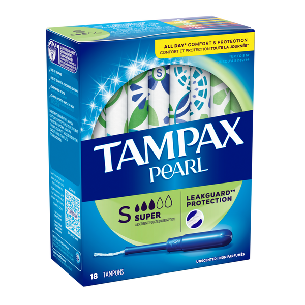 Tampax Pearl Tampons Super Unscented - 18 ct.