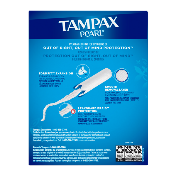 Tampax Pearl Tampons Super Unscented - 18 ct.