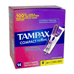 Tampax Pocket Radiant Tampons Regular Unscented - 14 ct.