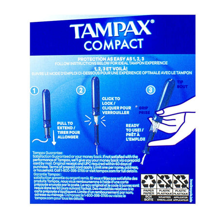 Tampax Compact Pearl Tampons Regular Unscented - 16 ct. - All Travel Sizes