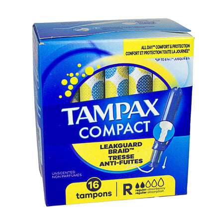 Tampax Compact Pearl Tampons Regular Unscented - 16 ct. - All Travel Sizes