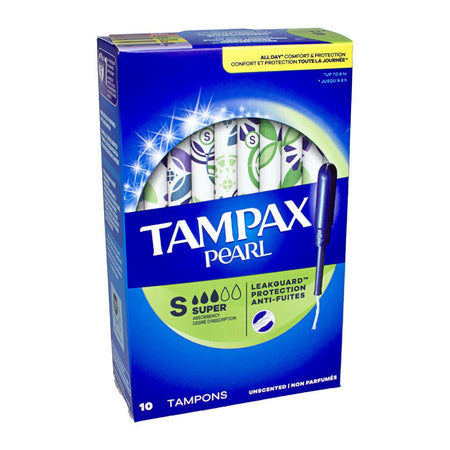 Tampax Pearl Super Unscented Tampons - 10 ct. - All Travel Sizes