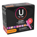 U By Kotex Click Compact Tampons Super Plus - Box of 16 - All Travel Sizes