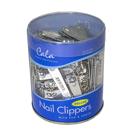 Fingernail Clippers with Chain in Display Bucket - All Travel Sizes