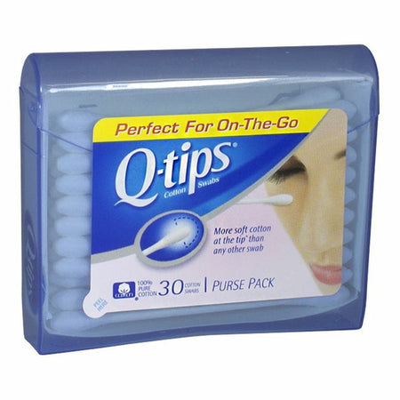 Q - Tips Cotton Swabs Purse Pack - Pack of 30 - All Travel Sizes