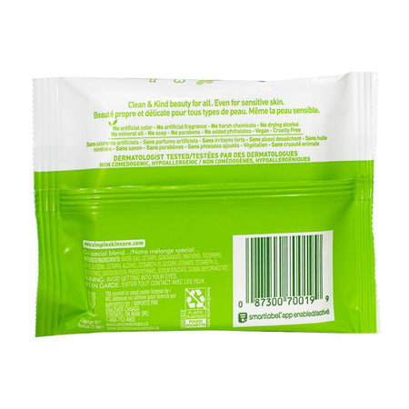 Simple Sensitive Skin Cleansing Facial Wipes - Pack of 7 - All Travel Sizes