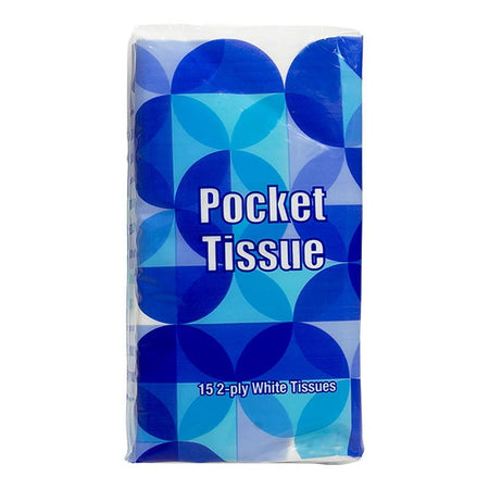 Facial Tissues in Recloseable Pocket Pack - Pack of 15 Tissues - All Travel Sizes