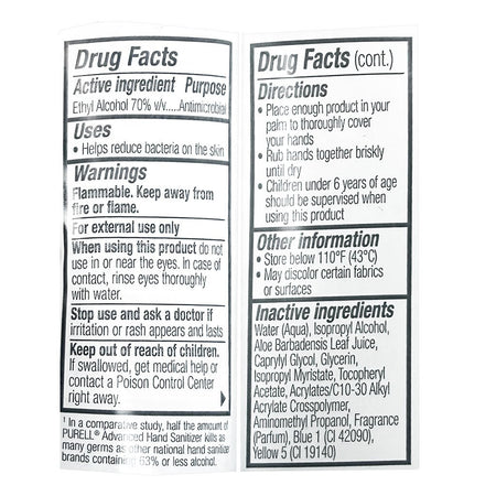 Purell Advanced Hand Sanitizer With Aloe - 2 oz. - All Travel Sizes
