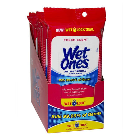 Wet Ones Antibacterial Wipes - Pack of 20 - All Travel Sizes