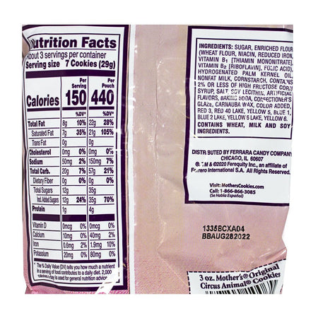 Mother’s Original Circus Animal Cookies - 3 oz. - All Travel Sizes
