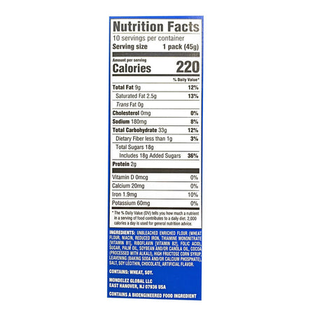 Oreo Chocolate Cookies - 1.59 oz - All Travel Sizes