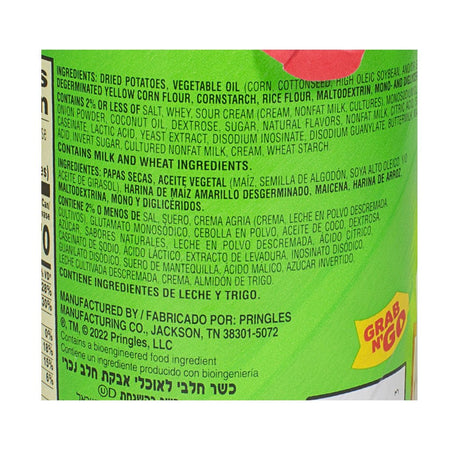 Pringles Sour Cream & Onion Potato Chips - 2.5 oz. - All Travel Sizes