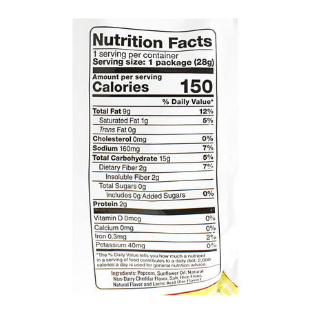 Skinny Pop White Cheddar Popcorn - 1 oz. - All Travel Sizes