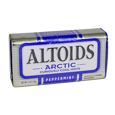 Altoids Arctic peppermint mint package on a white background