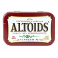 A tin of Altoids Peppermint Mints, 1.76 oz, with red and green label.