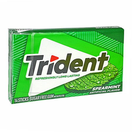 Trident Spearmint Sugar Free Gum - 14 sticks - All Travel Sizes