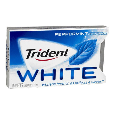 Trident White Peppermint Gum - 16 Pieces - All Travel Sizes