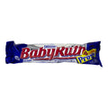 Packaging of Baby Ruth Chocolate Bar showing the bar's name and the Nestlé logo, with a blue and silver color scheme.