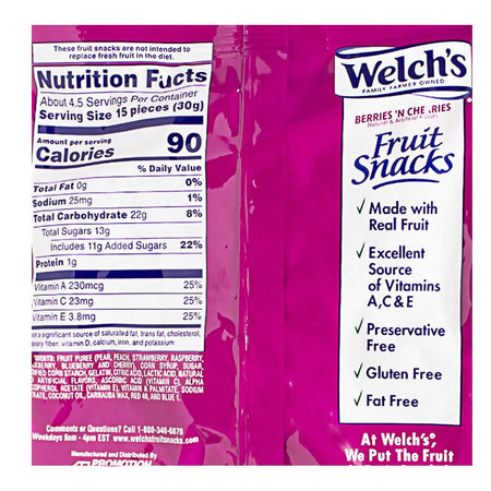 Welch's Berries 'N Cherries Fruit Snacks - 5 oz. - All Travel Sizes
