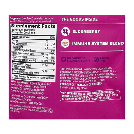 OLLY Active Immunity Berry Brave Gummies - 9 ct. - All Travel Sizes