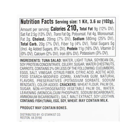 StarKist Tuna Deli Style Salad Kit - 3.6 oz. plus Crackers - All Travel Sizes
