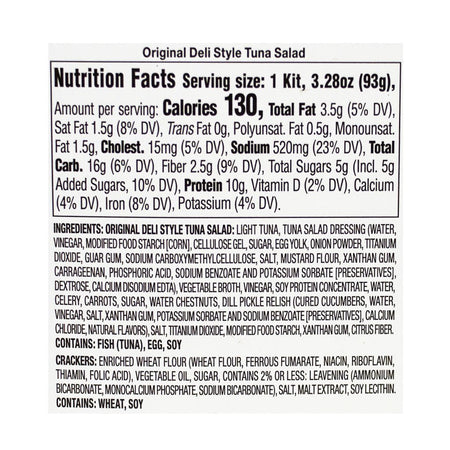 StarKist Tuna Deli Style Salad Kit - 2.75 oz. plus Crackers - All Travel Sizes