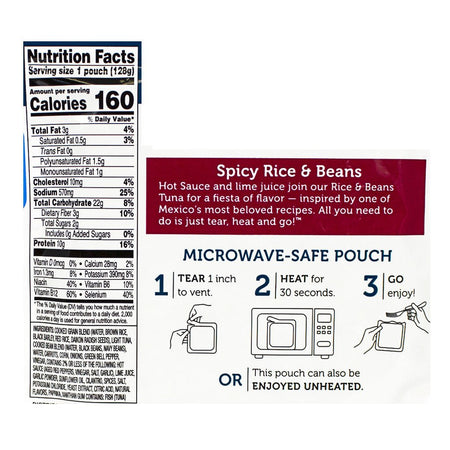 StarKist Creations Microwaveables Tuna Spicy Rice & Beans – 4.5 oz. - All Travel Sizes