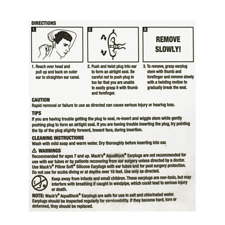 Mack's AquaBlock Clear Earplugs - 1 Pair - All Travel Sizes