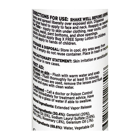 BugX Deet Free Insect Repellent - 2 oz. Pump Spray - All Travel Sizes