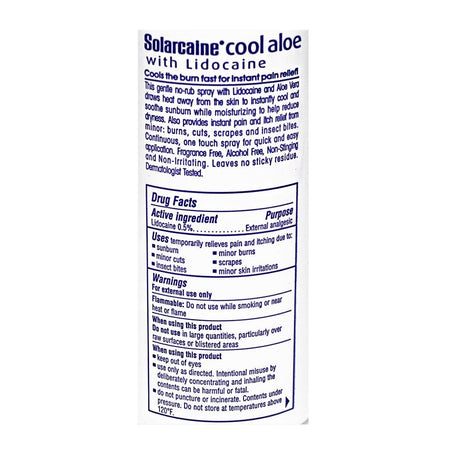 UNAVAILABLE - Solarcaine Burn Relief Spray - 4.5 oz. - All Travel Sizes