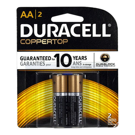 Duracell Coppertop AA Batteries - Card of 2 - All Travel Sizes